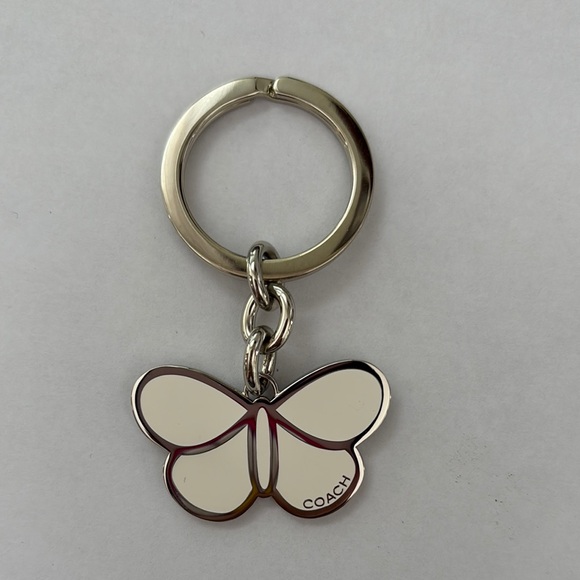 Coach White and Silver Butterfly Keychain Bagcharm - Picture 1 of 10